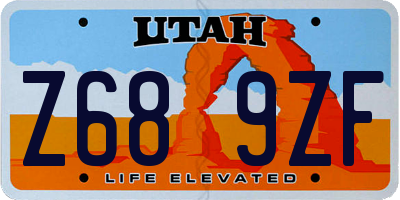 UT license plate Z689ZF