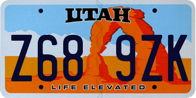 UT license plate Z689ZK