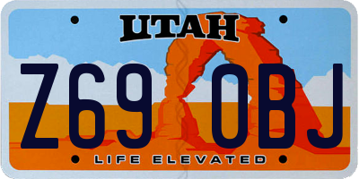 UT license plate Z690BJ