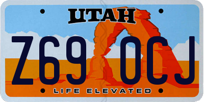 UT license plate Z690CJ