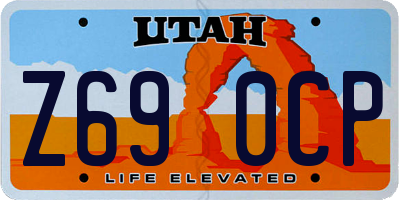 UT license plate Z690CP