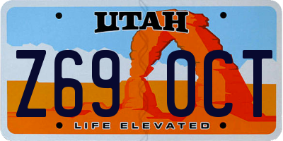 UT license plate Z690CT