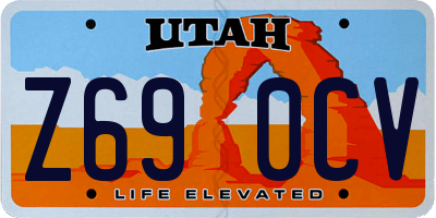 UT license plate Z690CV