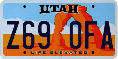 UT license plate Z690FA