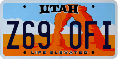 UT license plate Z690FI