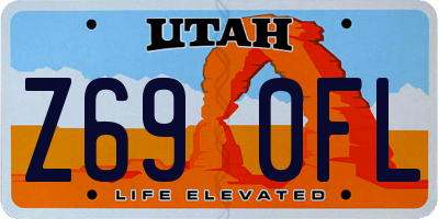 UT license plate Z690FL