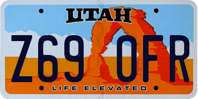 UT license plate Z690FR