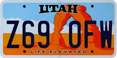 UT license plate Z690FW