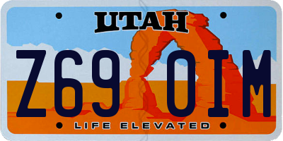 UT license plate Z690IM