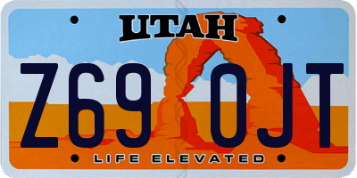 UT license plate Z690JT