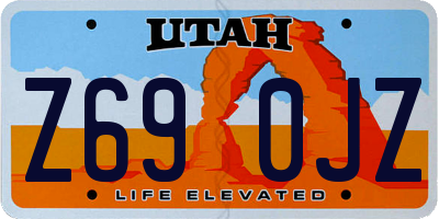 UT license plate Z690JZ