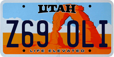 UT license plate Z690LI