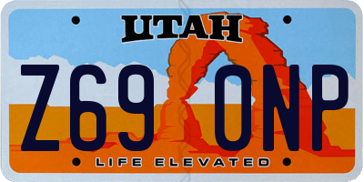 UT license plate Z690NP