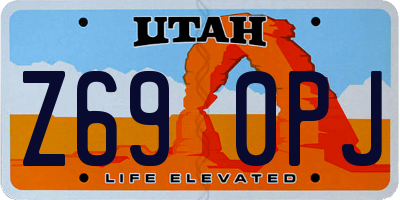 UT license plate Z690PJ