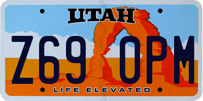 UT license plate Z690PM