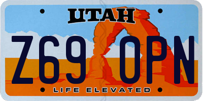 UT license plate Z690PN