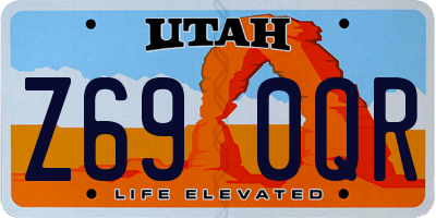 UT license plate Z690QR