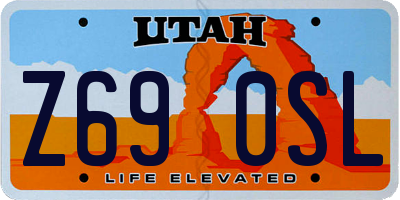 UT license plate Z690SL