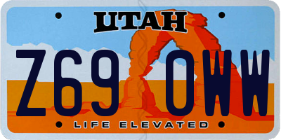UT license plate Z690WW