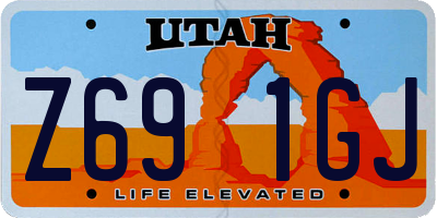 UT license plate Z691GJ