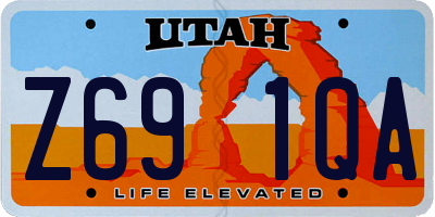 UT license plate Z691QA