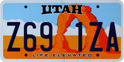 UT license plate Z691ZA