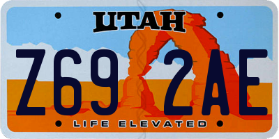 UT license plate Z692AE