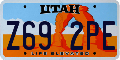 UT license plate Z692PE