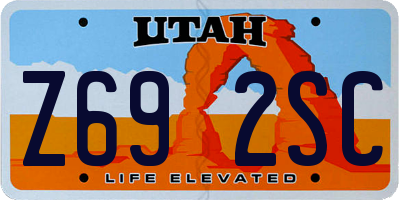 UT license plate Z692SC