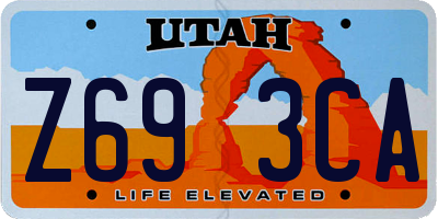 UT license plate Z693CA