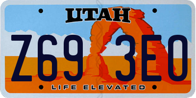 UT license plate Z693EO