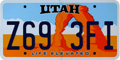 UT license plate Z693FI