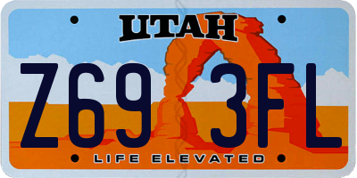 UT license plate Z693FL