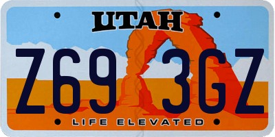 UT license plate Z693GZ