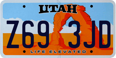 UT license plate Z693JD