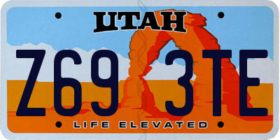 UT license plate Z693TE