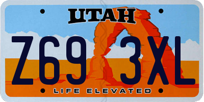 UT license plate Z693XL