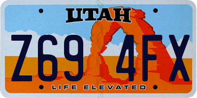 UT license plate Z694FX