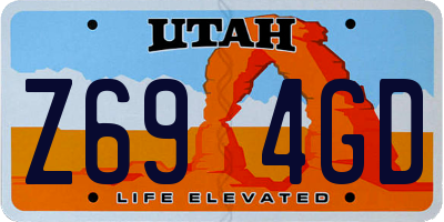 UT license plate Z694GD