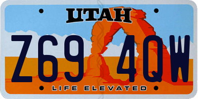 UT license plate Z694QW