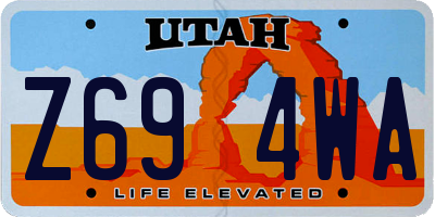 UT license plate Z694WA