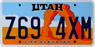 UT license plate Z694XM