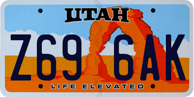 UT license plate Z696AK