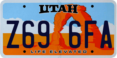 UT license plate Z696FA