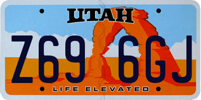 UT license plate Z696GJ