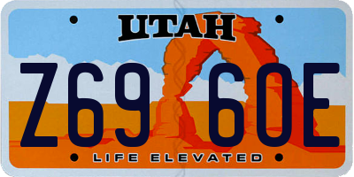 UT license plate Z696OE