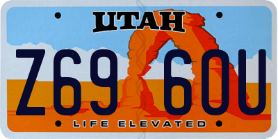 UT license plate Z696OU