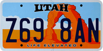 UT license plate Z698AN