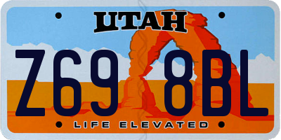 UT license plate Z698BL