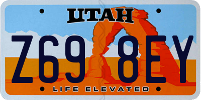 UT license plate Z698EY